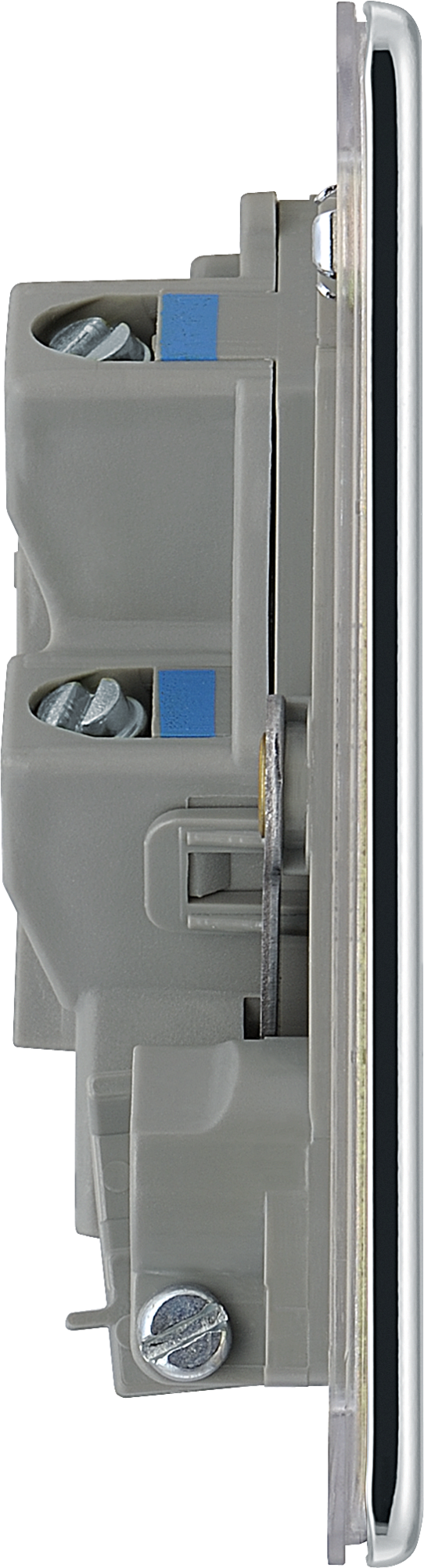 FPC55 Side - This 13A fused and unswitched connection unit from British General provides an outlet from the mains containing the fuse ideal for spur circuits and hardwired appliances.