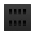 BG Evolve Black Chrome 8 Gang Intermediate Custom Grid Light Switch with Back Box Included