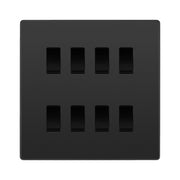 BG Evolve Black Chrome 8 Gang Intermediate Custom Grid Light Switch with Back Box Included by British General (BG-EVOLVE-BC-8G-CUSTOM-8x-INT-SWITCH)