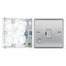 BG Nexus Brushed Steel 13A Unswitched Spur + Cable Outlet NBS55 with 25mm Steel Back Box by British General (BG-NBS55+HGS02)