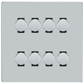 BG Polished Chrome Screwless Flat Plate 8 Gang Trailing Edge LED Dimmer Light Switch 2 Way Custom Switch