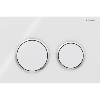 Geberit Omega20 Round WC Dual Flush Plate - White & Gloss Chrome - 115.085.KJ.1
