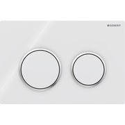 Geberit Omega20 Round WC Dual Flush Plate - White & Gloss Chrome - 115.085.KJ.1 by Geberit (Geberit-115.085.KJ.1)