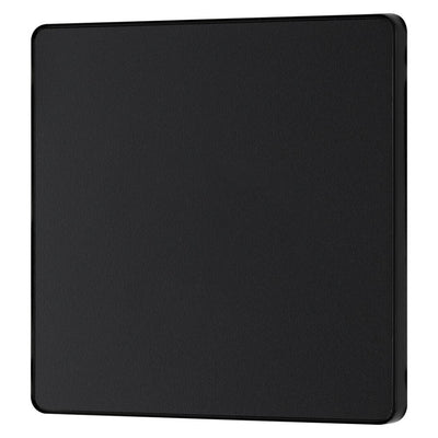 BG Evolve Matt Black Single Blank Plate PCDMB94B with 35mm Steel Back Box