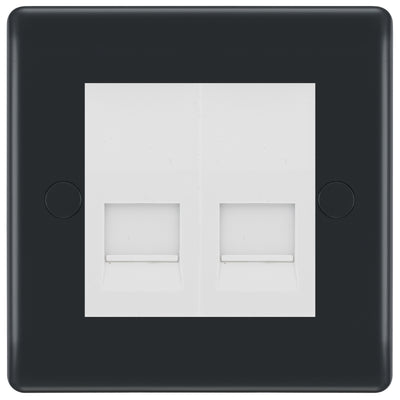 BG Part M Double Secondary Telephone Socket, Screw Terminal - White Insert