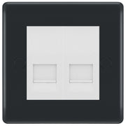 BG Part M Double Secondary Telephone Socket, Screw Terminal - White Insert