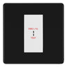 BG Flatplate Screwless Matt Black 20AX 2 Way Emergency Lighting Test Key Switch - Key Included - White Insert