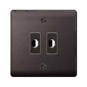 BG Nexus Metal Black Nickel 2 Gang Flex Outlet Socket by British General (BG-NEXUS-BN-2G-FLEX-OUTLET-SOCKET)