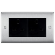 BG Nexus Brushed Steel 4 Gang 13A Unswitched Socket - NBS4GUSSB by British General (BG-NBS4GUSSB)