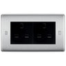 BG Nexus Brushed Steel 4 Gang 13A Unswitched Socket - NBS4GUSSB by British General (BG-NBS4GUSSB)