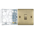 BG Nexus Antique Brass 20A 16AX Intermediate Light Switch NAB13 with 35mm Steel Back Box