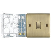 BG Nexus Antique Brass 20A 16AX Intermediate Light Switch NAB13 with 35mm Steel Back Box