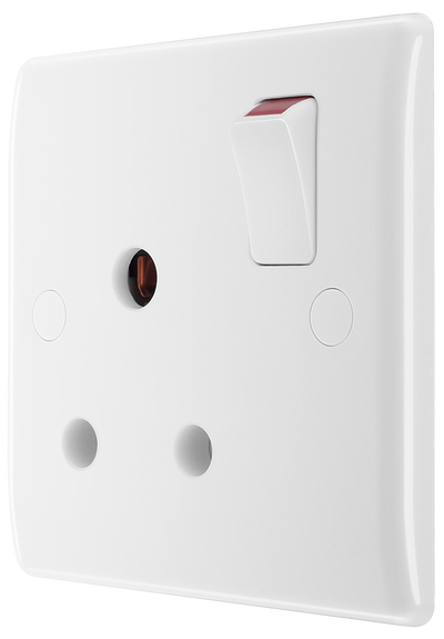 BG 899 Moulded Round Edge | White | 1 Gang 15A Switched Round Pin Socket by British General (BG-899)