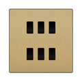 BG Evolve Satin Brass 6 Gang Custom Grid Light Switch