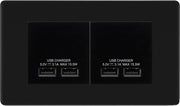 BG Screwless Matt Black 4G Euro Plate with 2X USB-A Dual Chargers – Black Insert by British General (BG-FFBEMR4+EMUSB3B)
