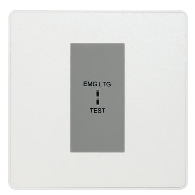 BG Evolve Pearlescent White 20AX 2 Way Emergency Lighting Test Key Switch - Key Included - Grey Insert