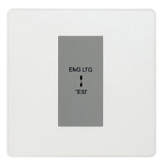 BG Evolve Pearlescent White 20AX 2 Way Emergency Lighting Test Key Switch - Key Included - Grey Insert