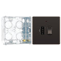 BG Screwless Black Nickel 13A Switched Spur + Neon + Cable Outlet FBN53 with 35mm Steel Back Box