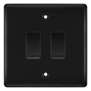 BG Nexus Matt Black 2G Grid Switch Kit – 20A 2-Way & Retractive Press Module by British General (BG-Nexus-FB-2G-1x2Way-1xPress)
