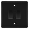 BG Nexus Matt Black 2G Grid Switch Kit – 20A 2-Way & Retractive Press Module by British General (BG-Nexus-FB-2G-1x2Way-1xPress)