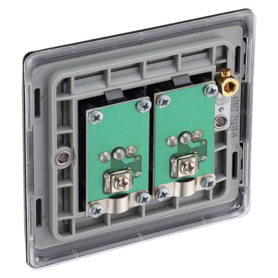 BG Nexus Matt Black Double Isolated Coaxial Socket NFB63 with 35mm Steel Back Box