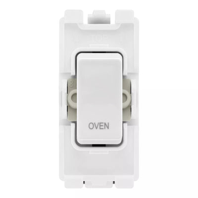 BG RROVW White 20A DP Appliance Grid Switch Labelled Oven by British General (BG-RROVW+R30)