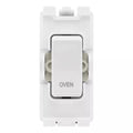 BG RROVW White 20A DP Appliance Grid Switch Labelled Oven