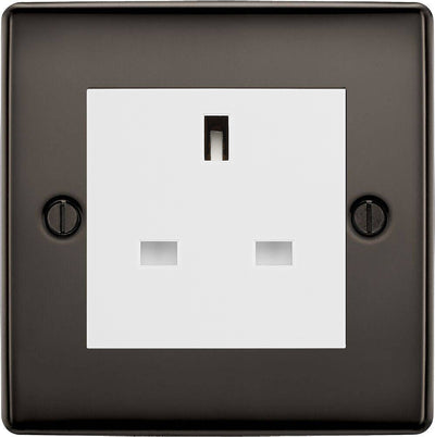 BG Nexus Metal Black Nickel 13A Unswitched Socket NBN23W by British General (BG-NBN23W)