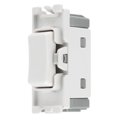 BG R14C Nexus Grid White 20A 20AX 2 Way 1 Pole Retractive PRESS Centre-Off Switch Module