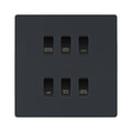 BG Evolve Matt Grey Custom Appliance Grid Switch 6 Gang Screwless