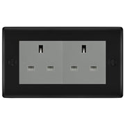 BG Nexus Matt Black 4 Gang 13A Unswitched Socket - NFB4GUSSG by British General (BG-NFB4GUSSG)