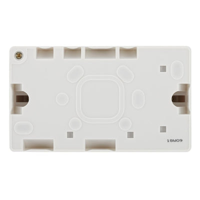 BG 878 Moulded White Round Edge 2 Gang 50mm | Surface Box