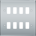 BG RNPC8 Nexus Grid Polished Chrome 8 Module Front Plate