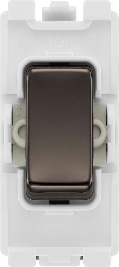 BG Electrical RBN30 Nexus Grid Black Nickel Double Pole Switch Module 20A