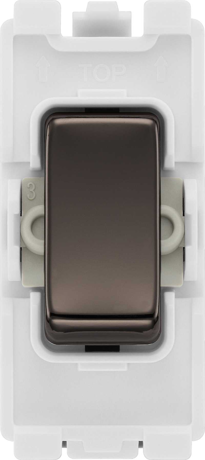 BG Electrical RBN30 Nexus Grid Black Nickel Double Pole Switch Module 20A