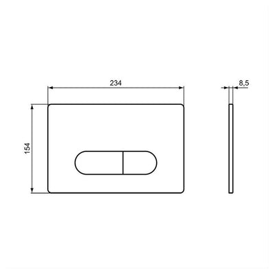 Ideal Standard Oleas P1 Pneumatic Dual Flushplate - Chrome - R0116AA