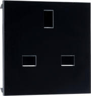 BG EMUKSB Black 13A 2 Module Euro Module UK Unswitched Socket by British General (BG-EMUKSB-Shopify-SA_1)