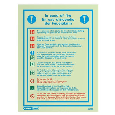 Extinguishers & Equipment: Fire Action Sign - Fire Safety Signs from Jalite Fire Action Sign - 1 by Jalite signs (Safelincs-JS5414D)