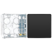 BG Evolve Black Chrome Intermediate Edge to Edge Rocker Switch PCDBC13EB with 35mm Steel Back Box
