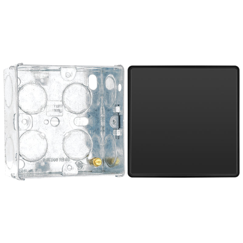 BG Evolve Black Chrome Intermediate Edge to Edge Rocker Switch PCDBC13EB with 35mm Steel Back Box