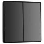 BG Evolve Black Chrome 2 Gang 2-Way 20A Edge to Edge Rocker Light Switch | PCDBC42EB by British General (BG-PCDBC42EB)