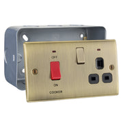 BG Nexus Antique Brass 45A Switch 13A Switched Socket Cooker Control Unit with Surface Pattress Back Box by British General (BG-NAB70B+MC502)