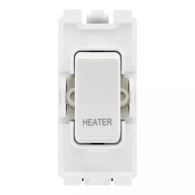 BG RRHTW White 20A DP Appliance Grid Switch Labelled Heater by British General (BG-RRHTW+R30)