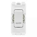 BG RRHTW White 20A DP Appliance Grid Switch Labelled Heater