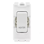 BG RRHTW White 20A DP Appliance Grid Switch Labelled Heater by British General (BG-RRHTW+R30)