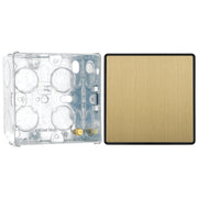BG Evolve Satin Brass Intermediate Edge to Edge Rocker Switch PCDSB13EB with 35mm Steel Back Box