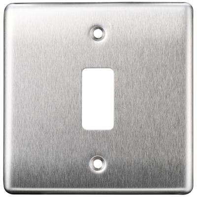 BG Nexus GNBS1 Grid Brushed Steel 1 Gang Front Plate by British General (BG-GNBS1-1)