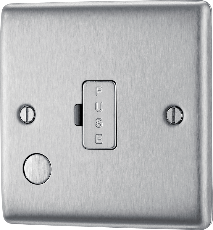 NBS55 Front - This 13A fused and unswitched connection unit from British General provides an outlet from the mains containing the fuse ideal for spur circuits and hardwired appliances.