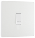 BG PCDCL14W Pearlescent White Evolve 10AX 1 Way Press Switch - White Insert
