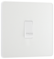 BG PCDCL14W Pearlescent White Evolve 10AX 1 Way Press Switch - White Insert by British General (BG-PCDCL14W-Shopify-SA_1)